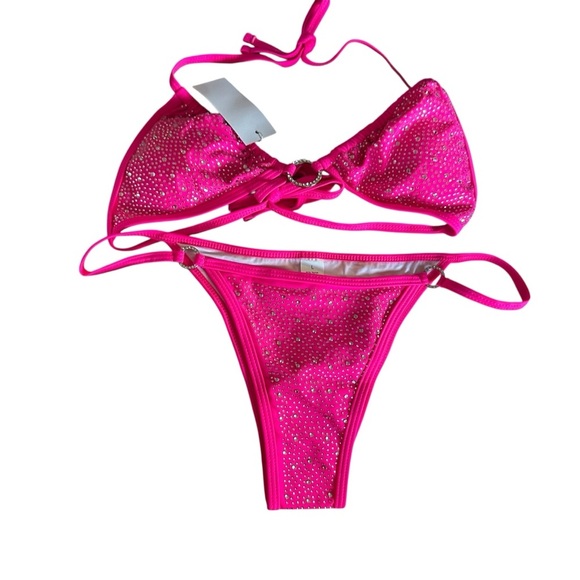 Glamorous Pink Sequin Bikini Set - Picture 2 of 5